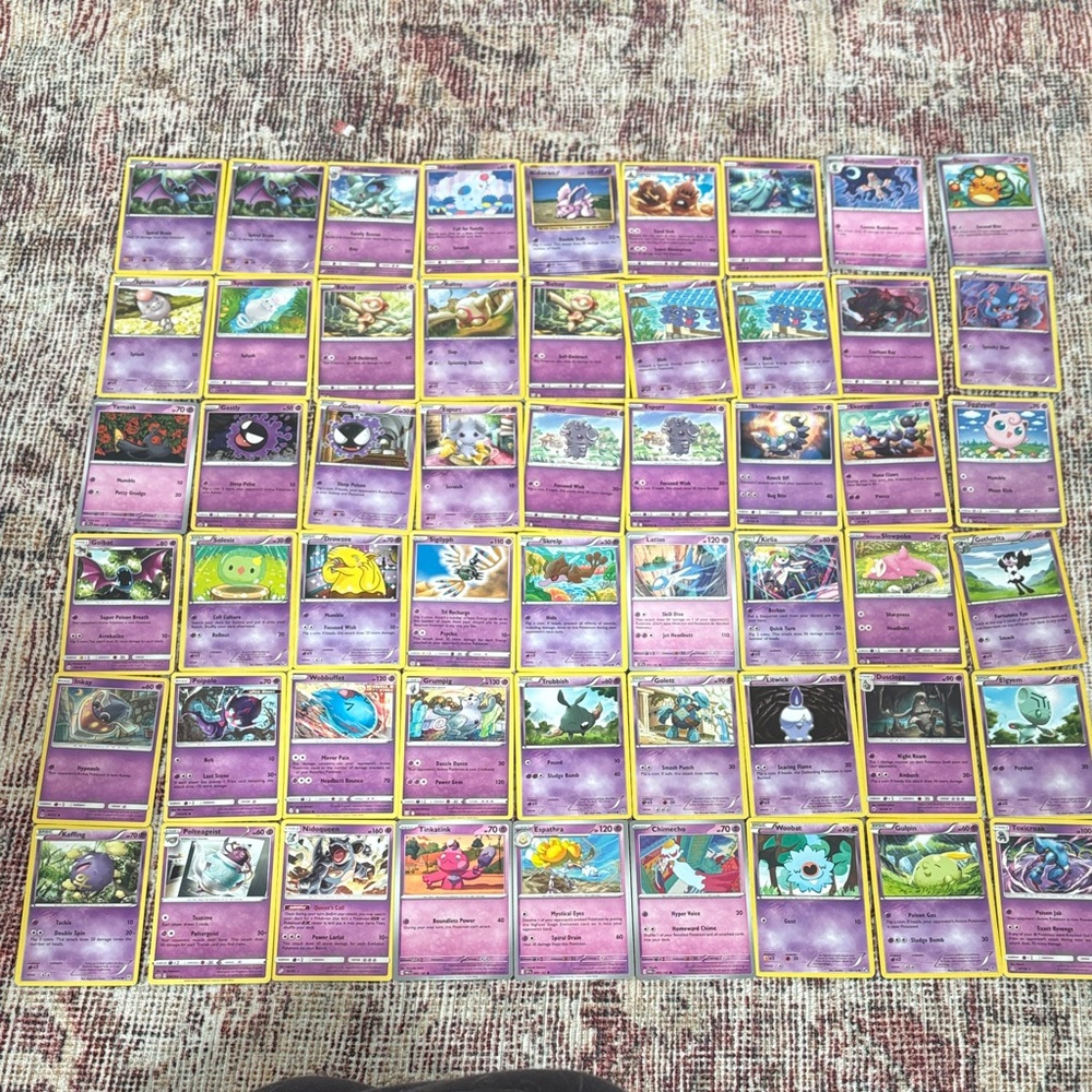 Purple and Yellow Kids Trading Cards Set